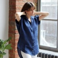 Olivia Denim Linen Shirt S/M -8 to 10 by Biggie Best